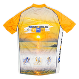 CUORE Full Zip Cycling Mens Jersey Orange High Neck XL