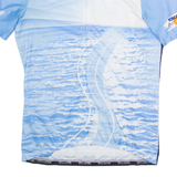 CUORE Full Zip Cycling Mens Jersey Blue High Neck XL