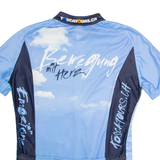 CUORE Full Zip Cycling Mens Jersey Blue High Neck XL