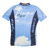 CUORE Full Zip Cycling Mens Jersey Blue High Neck XL