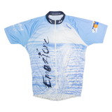 ACTION Full Zip Cycling Mens Jersey Blue High Neck XL