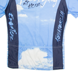 CUORE Full Zip Cycling Mens Jersey Blue High Neck XL