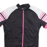 CRANE Full Zip Cycling Womens Jersey Black High Neck UK 10
