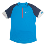 QLOOM Cycling Mens Jersey Blue 1/4 Zip M