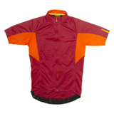 MAVIC Full Zip Cycling Mens Jersey Maroon High Neck S