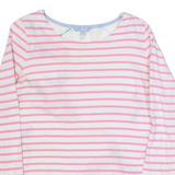 JOULES Womens Printed Top White Long Sleeve Striped UK 12