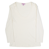 MONSOON Womens Top Cream Long Sleeve UK 12