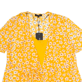 SELECTED FEMME Womens Printed Top Yellow Floral UK 8