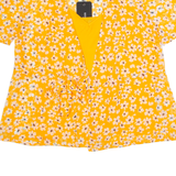 SELECTED FEMME Womens Printed Top Yellow Floral UK 8