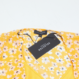 SELECTED FEMME Womens Printed Top Yellow Floral UK 8
