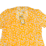 SELECTED FEMME Womens Printed Top Yellow Floral UK 8