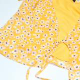 SELECTED FEMME Womens Printed Top Yellow Floral UK 8