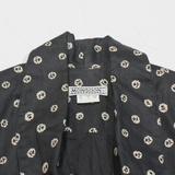 MONSOON Womens Printed Blouse Black 90s Linen Spotted UK 10