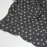 MONSOON Womens Printed Blouse Black 90s Linen Spotted UK 10