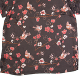LAURA ASHLEY Womens Printed Top Brown Floral UK 8