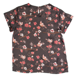 LAURA ASHLEY Womens Printed Top Brown Floral UK 8