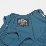 SUPERDRY Womens Camisole Top Blue V-Neck Sleeveless Viscose XS