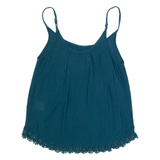 SUPERDRY Womens Camisole Top Blue V-Neck Sleeveless Viscose XS