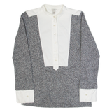 J.CREW Womens Shirt Grey High Neck Long Sleeve XXS