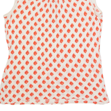 MONSOON Womens Printed Top White Sleeveless Spotted UK 10