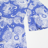 BODEN Flare Sleeve Womens Printed Top Blue V-Neck Crazy Pattern UK 10