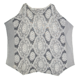 LAURA ASHLEY Womens Printed Blouse Grey Sleeveless Viscose Crazy Pattern UK 16