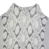 LAURA ASHLEY Womens Printed Blouse Grey Sleeveless Viscose Crazy Pattern UK 16