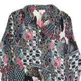 PHASE EIGHT Womens Printed Shirt Black Collared Long Sleeve Crazy Pattern M