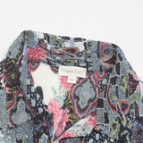 PHASE EIGHT Womens Printed Shirt Black Collared Long Sleeve Crazy Pattern M