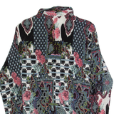 PHASE EIGHT Womens Printed Shirt Black Collared Long Sleeve Crazy Pattern M