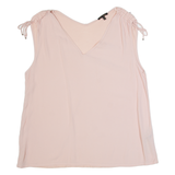 MASSIMO DUTTI Womens Vest Pink V-Neck Sleeveless L