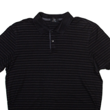 CALVIN KLEIN Mens Polo Shirt Black Striped L