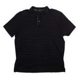 CALVIN KLEIN Mens Polo Shirt Black Striped L
