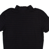 CALVIN KLEIN Mens Polo Shirt Black Striped L