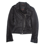 FROCCELLA Womens Biker Jacket Black Faux Leather M