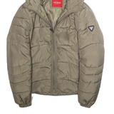 GUESS Womens Puffer Coat Green Hooded M