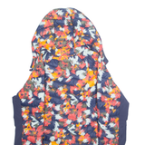 COLUMBIA Womens Puffer Coat Blue Nylon Hooded Crazy Pattern L