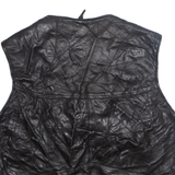 BULUR Mens Gilet Black Faux Leather XL