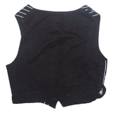 CHEF WEAR Mens Waistcoat Black Striped XS