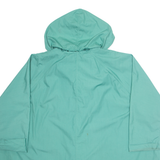 CHARON Womens Overcoat Jacket Blue Hooded L