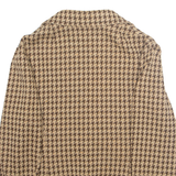 Womens Blazer Jacket Beige Wool Crazy Pattern L