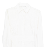 ZARA Womens Shirt Cream Collared Long Sleeve XS