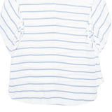 ZARA Hi-low Womens Printed Shirt White Collared Striped XS