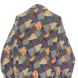 Womens Printed Shirt Black Collared Long Sleeve Floral M