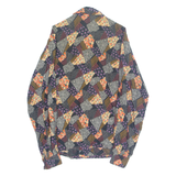 Womens Printed Shirt Black Collared Long Sleeve Floral M