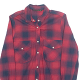 ZARA Womens Printed Shirt Red Collared Long Sleeve Plaid XS