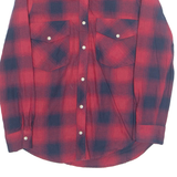 ZARA Womens Printed Shirt Red Collared Long Sleeve Plaid XS
