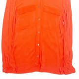 ZARA Womens Shirt Red Collared Long Sleeve XS