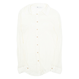 ZARA Womens Shirt Cream Collared Long Sleeve S