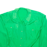 Womens Shirt Green Collared Long Sleeve L